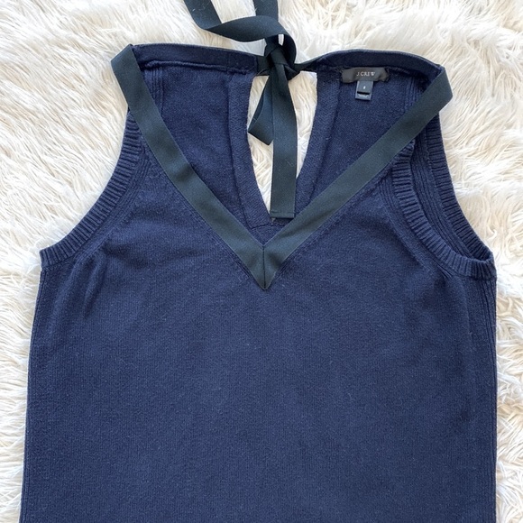 J. Crew Sleeveless Sweater Tank with Grosgrain Trim - Picture 6 of 9